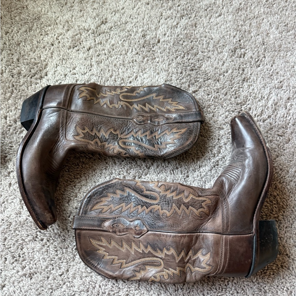 Brown Leather Cowboy Boots